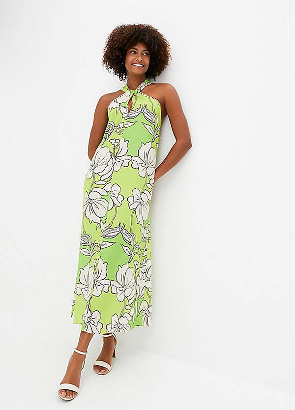 Floral Print Halterneck Maxi Dress by bonprix bonprix