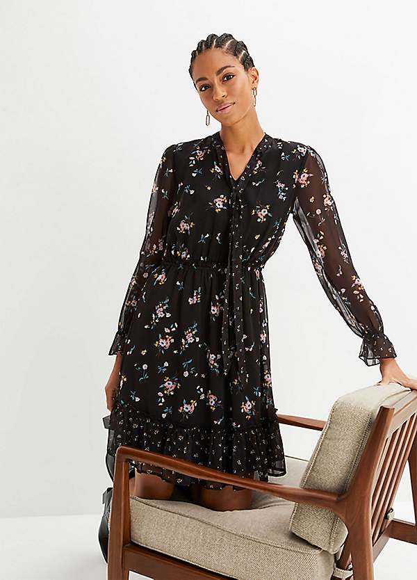 Long sleeve clearance floral tea dress