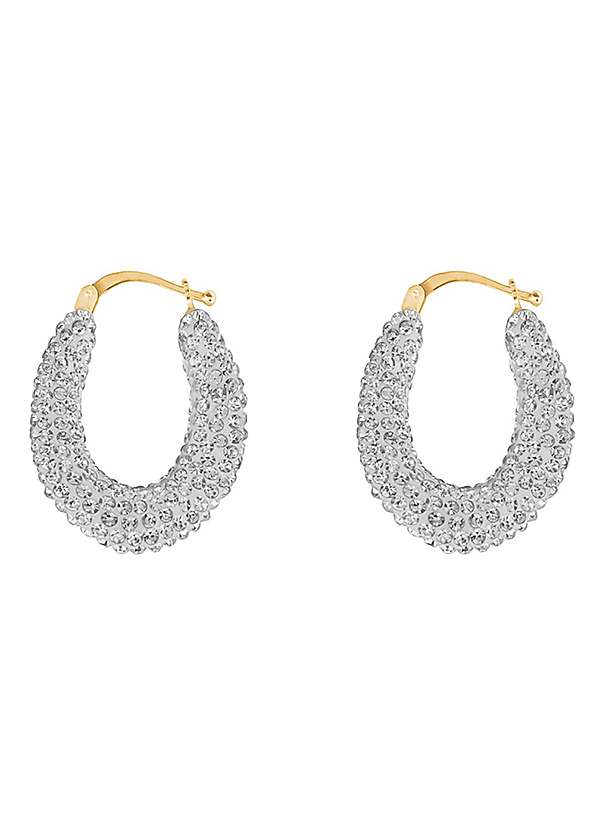 9ct gold crystal on sale hoop earrings