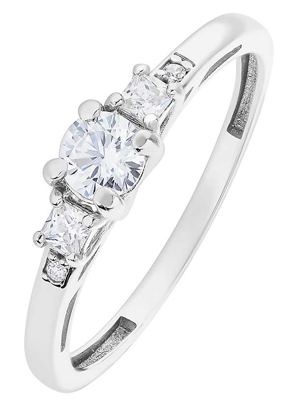 9 carat white hot sale gold cubic zirconia ring