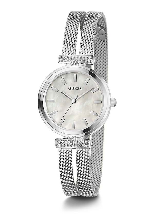 Guess ladies silver discount watch