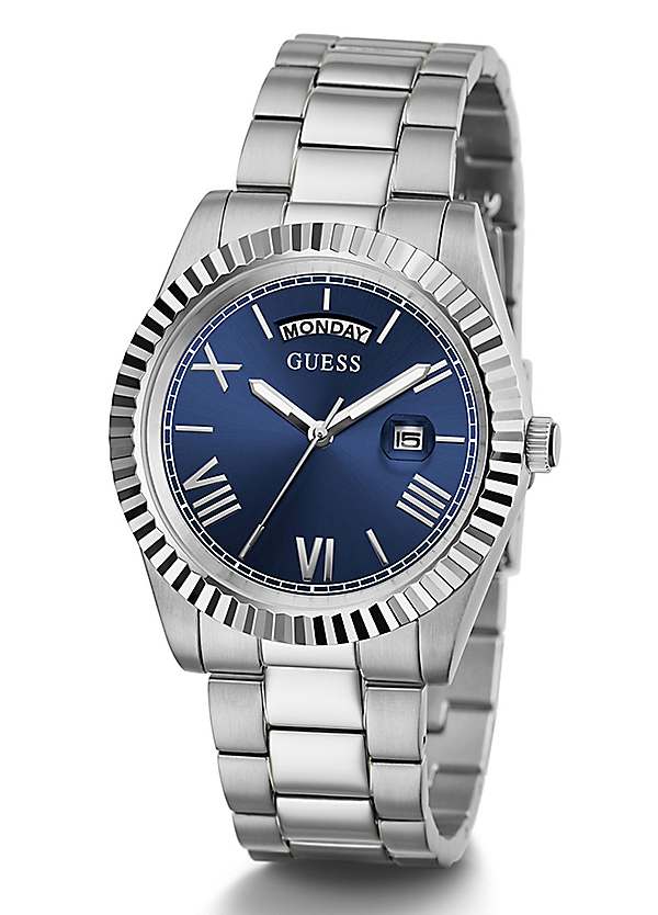 Guess Men s Silver Tone Connoisseur Watch bonprix