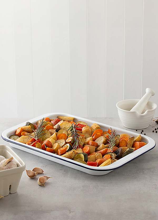 Hairy Bikers Large Oven Tray Hairy Bikers Large Enamelled Oven Tray