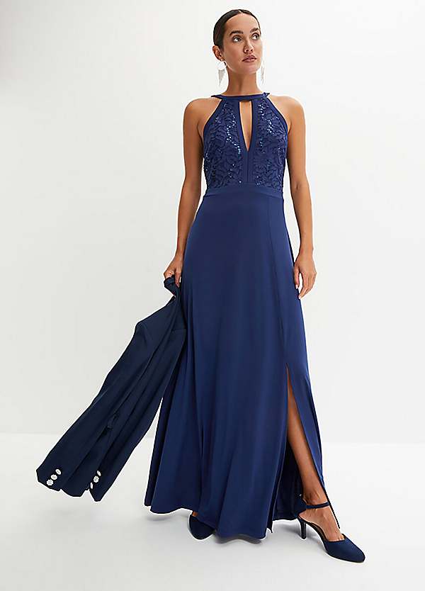 princess polly baby blue dress Halter Neck Maxi Dress by bonprix