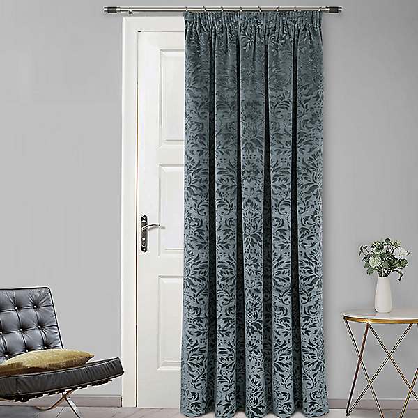 Home Curtains Taylor Embossed Velour Thermal Lined Pencil Pleat
