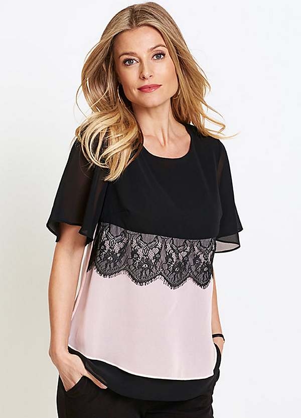 LACE TRIM BLOUSE