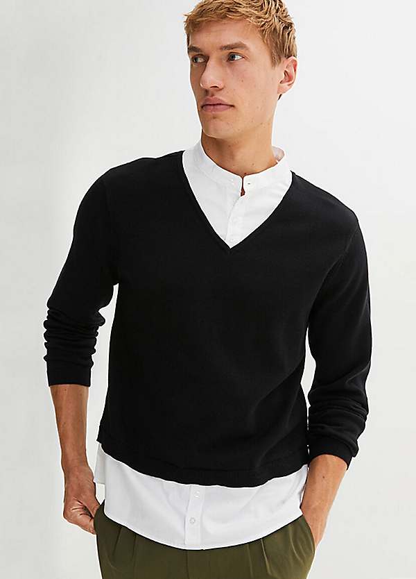 Layered look hot sale jumper shirt