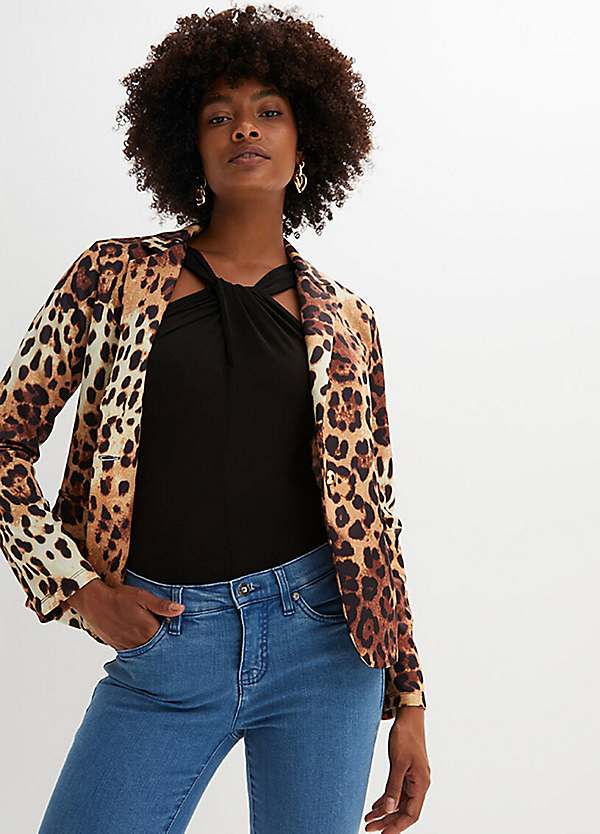 Leopard hotsell boyfriend blazer