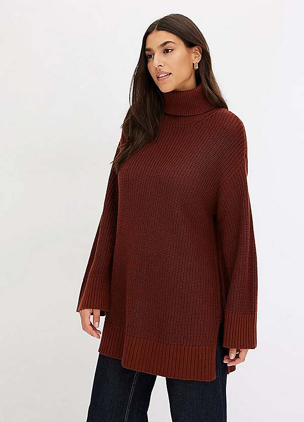 bonprix Longline Poloneck Jumper