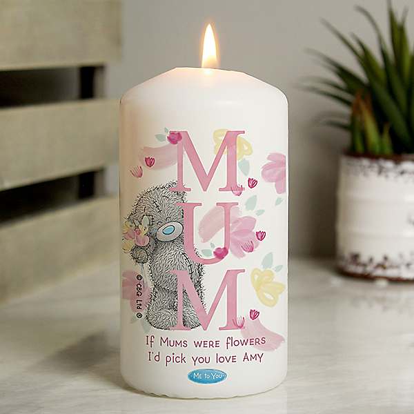 Personalised Mother Flowers Candle, Message Candle, Mum Gift