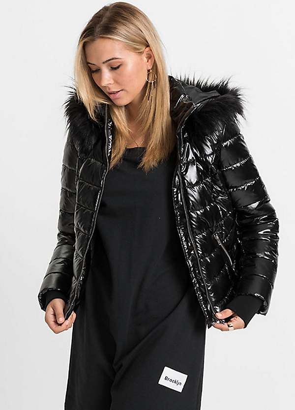 metallic quilted coat