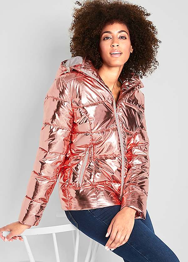 metallic padded jacket