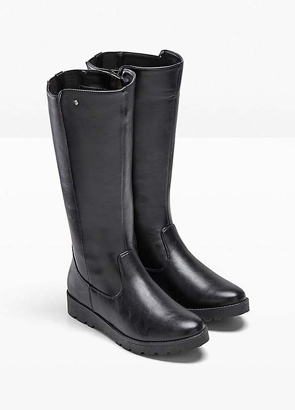 Flat mid calf boots on sale uk