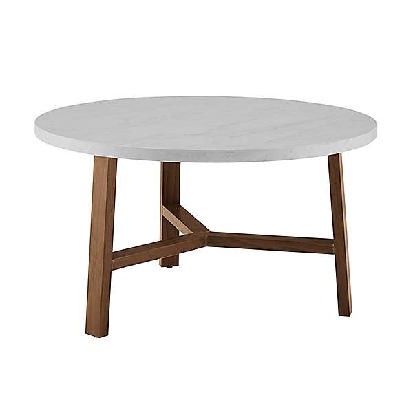 Mid Century Modern Round Faux Marble Coffee Table Bonprix