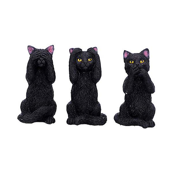 Nemesis Now Three Wise Felines Black Cat Ornament | bonprix