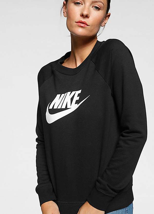 nike essential crew sweatshirt black