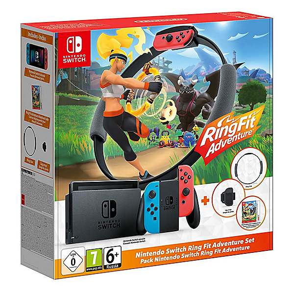 Nintendo Switch Neon Blue & Red with Ring Fit Adventures