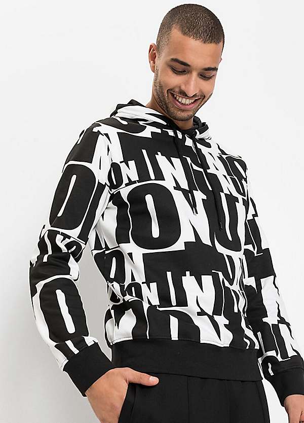 Letter shop print hoodie