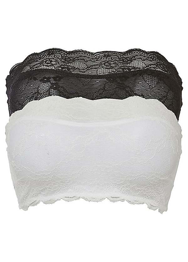 Pack of 2 Lace Bandeau Bras by bonprix