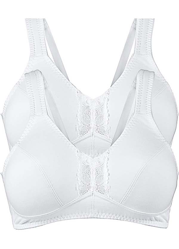 Pack of 2 Non Wired Full Cup Bras by bonprix