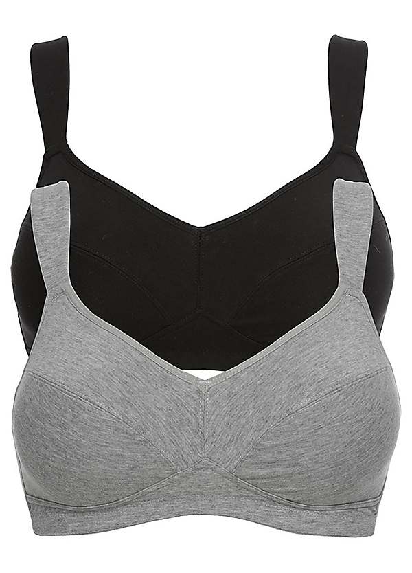 Pack of 2 Organic Cotton Non-Wired Bras