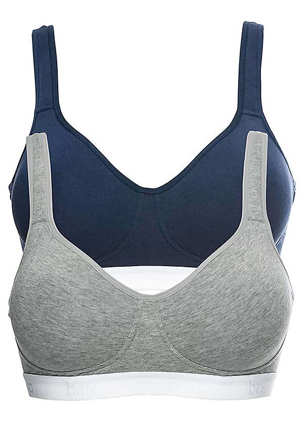 Pack of 2 Organic Cotton Non-Wired Multiway Bras by bonprix