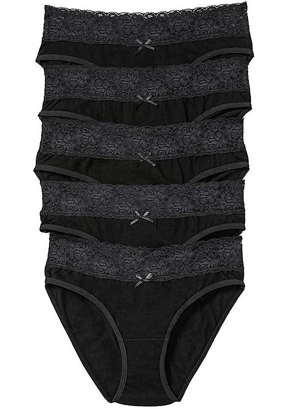 3-pack lace-trimmed hipster briefs - Black - Ladies