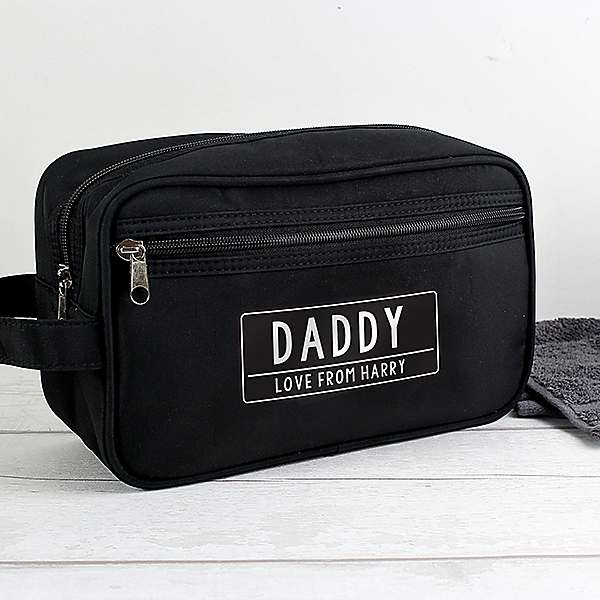 Personalised Free Text Black Toiletry Bag bonprix