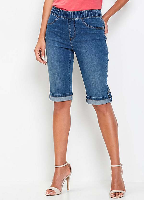 Pull on denim cheap bermuda shorts