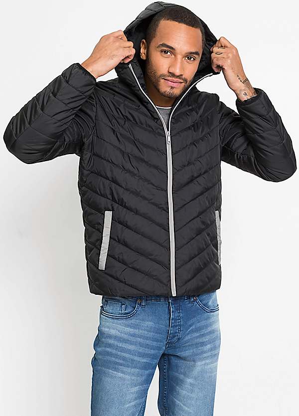 short quilted jacket with hood