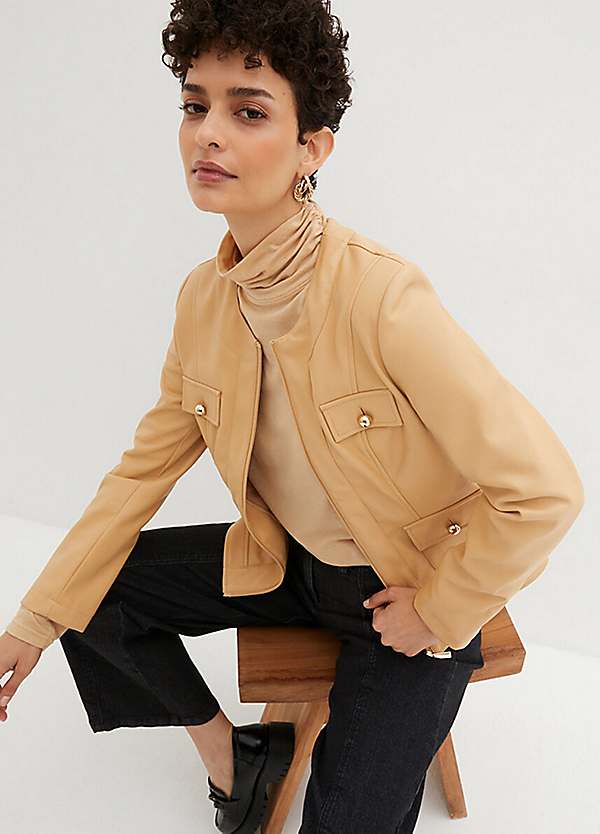 Short Faux Leather Jacket by bonprix | bonprix