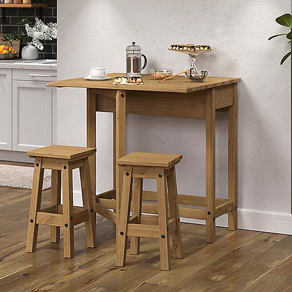 Sierra Breakfast Drop Leaf Table 2 Stools Set bonprix