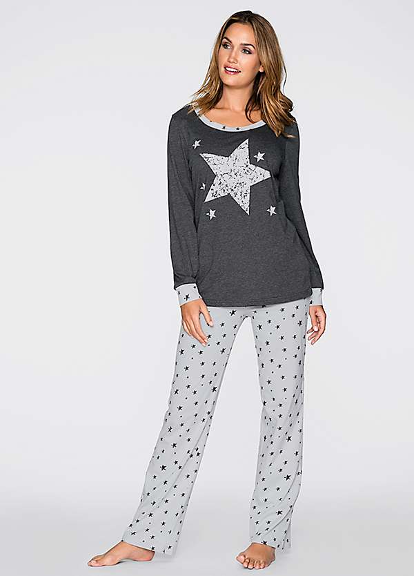 Star Print Long Sleeve Pyjamas by bonprix
