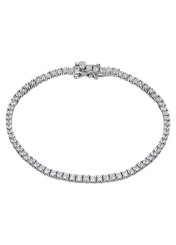 Silver cubic zirconia tennis on sale bracelet