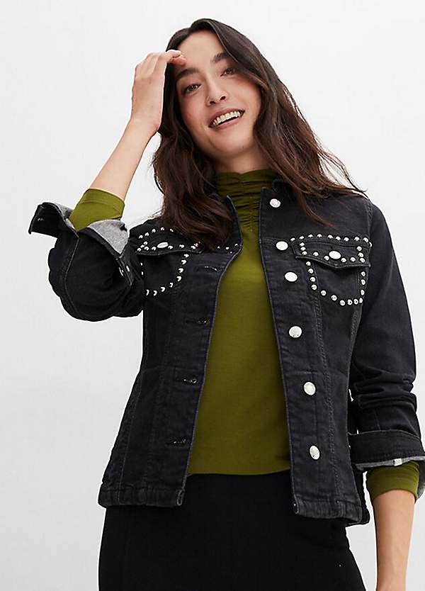 Studded hot sale jeans jacket