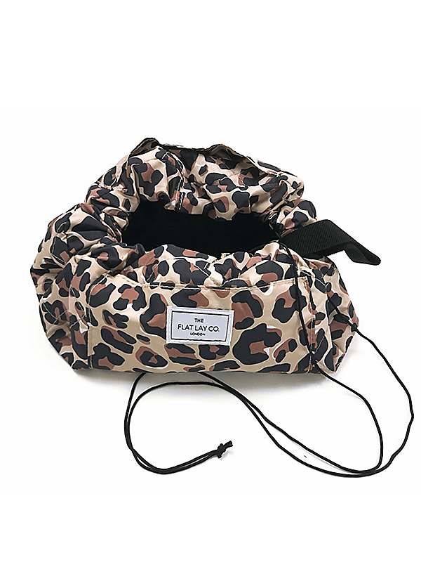 The Flat Lay Co Leopard Open Flat Makeup Bag