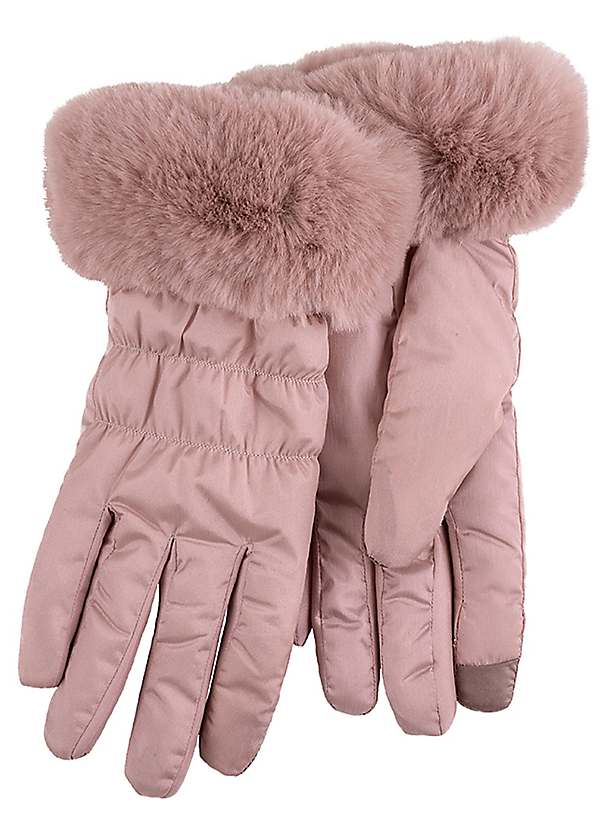 Totes Isotoner Pink Water Repellent SmarTouch™ Padded Gloves