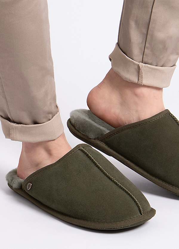 Mens fleece slippers online