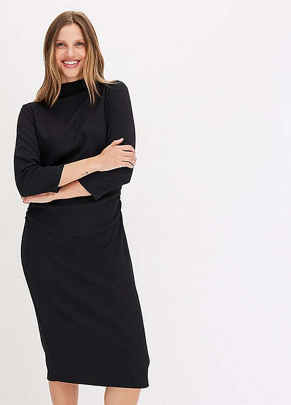 Turtleneck Midi Tunic Dress