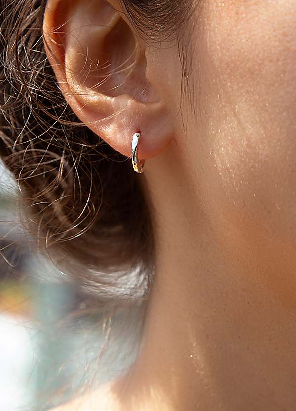 Tuscany Silver Sterling Silver Hinged Small Hoop Earrings