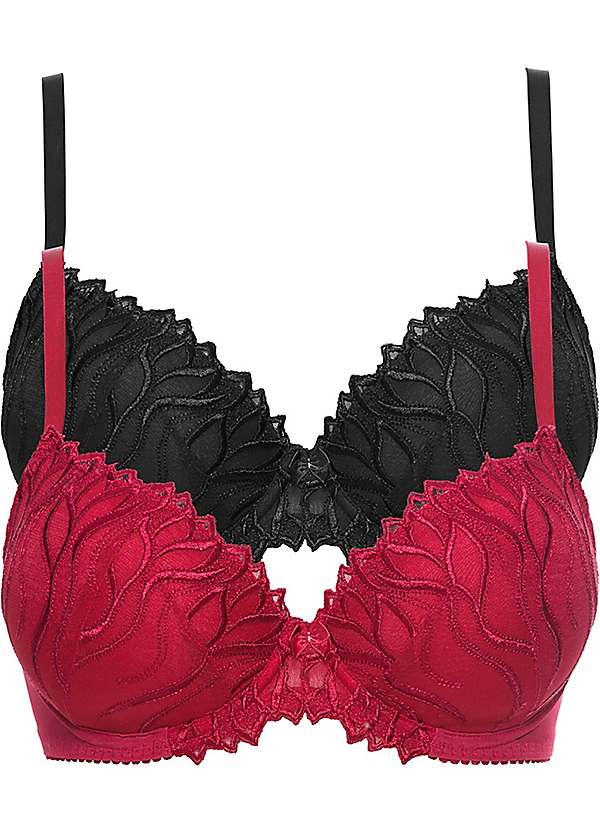 Underwired Pack of 2 Balconette Padded Bras by bonprix