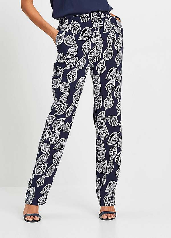 Printed viscose trousers