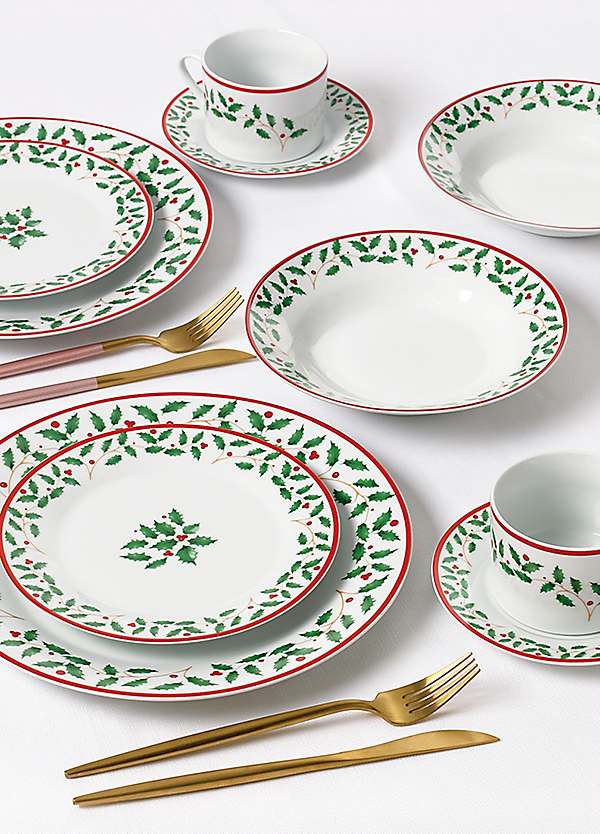 Waterside 20 Piece Classic Holly Dinner Set bonprix