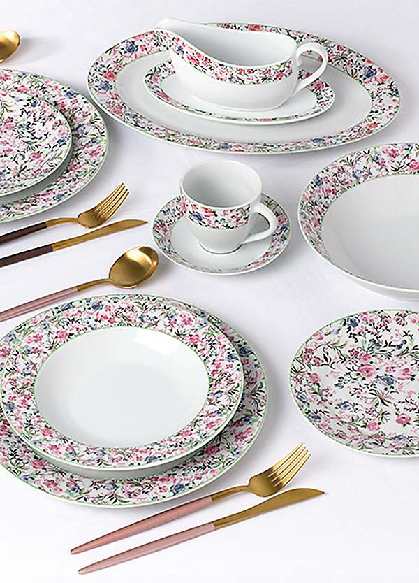 Tableware 24 Piece Dinner Set Wilko Waterside Plates Waterside