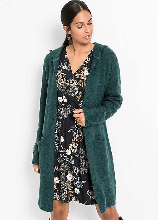 Long hooded cardigan on sale womens