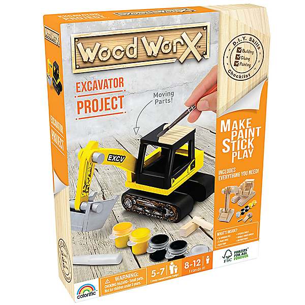 Wood Worx 3D Wooden Model Kit Excavator bonprix