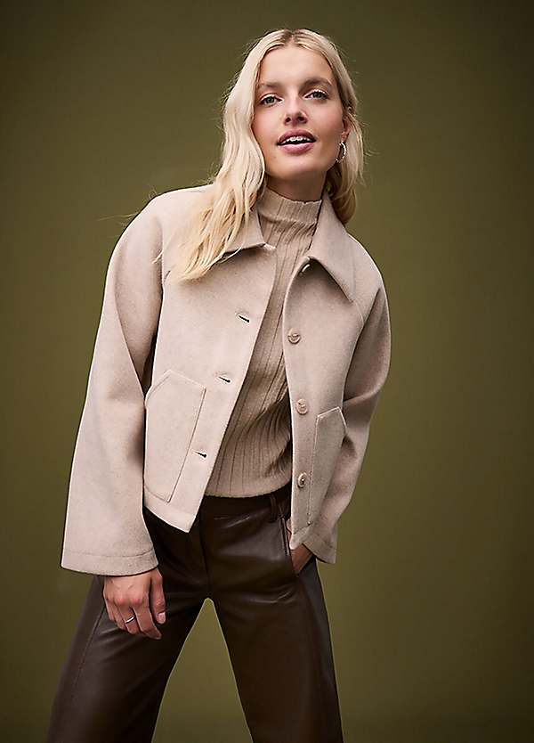 ジャケット・アウター andmary Ange wool short coat beige ANDMARY】Ange short coat