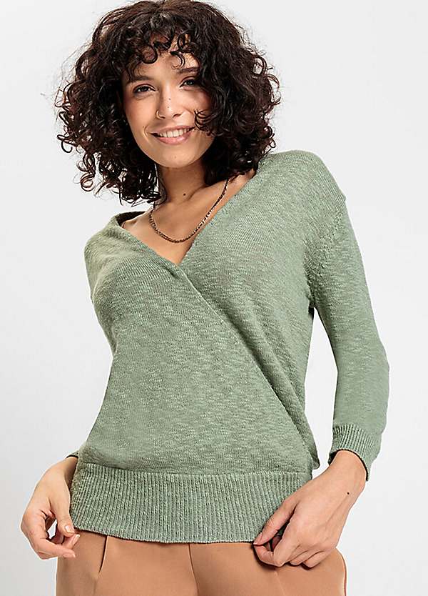 Wrap v neck store sweater