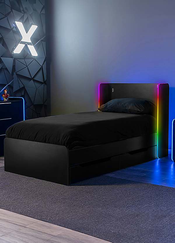 X Rocker Electra RGB Single Gaming Bed with Storage and APP controlled LED  lights