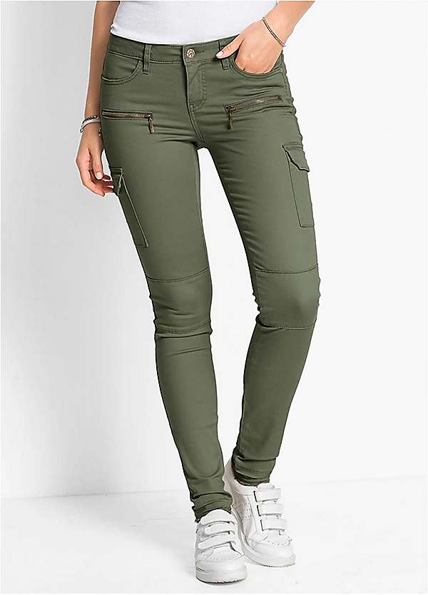 skinny cargo pants with zippers